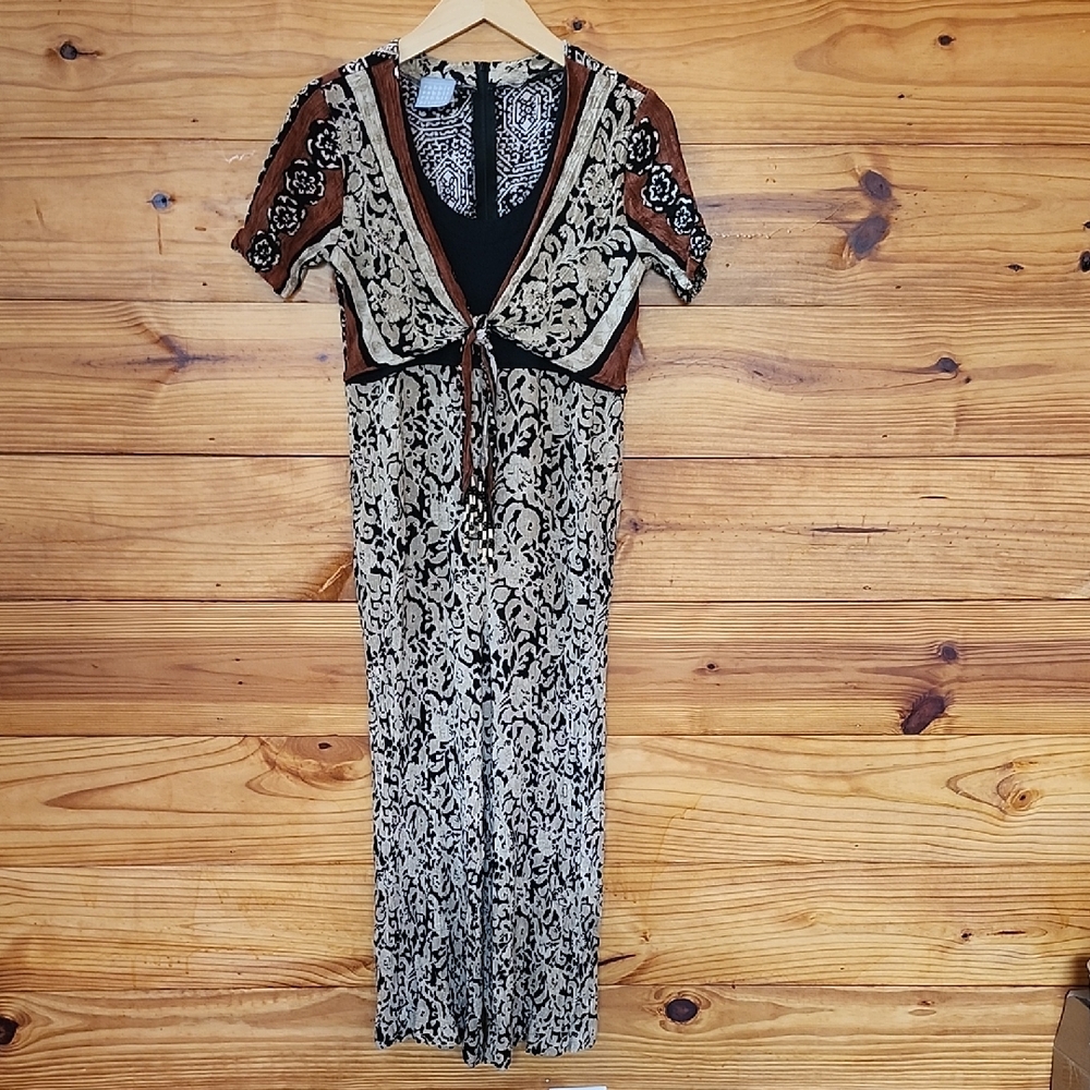 90s Vintage Boho Rabbit Rabbit Rabbit Jumpsuit Sz SMALL - Picture 2 of 12